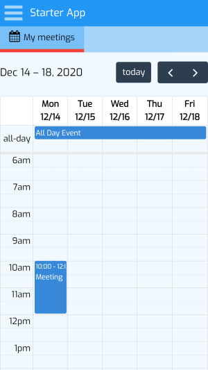 FullCalendar integrated to ZnetDK for Mobile